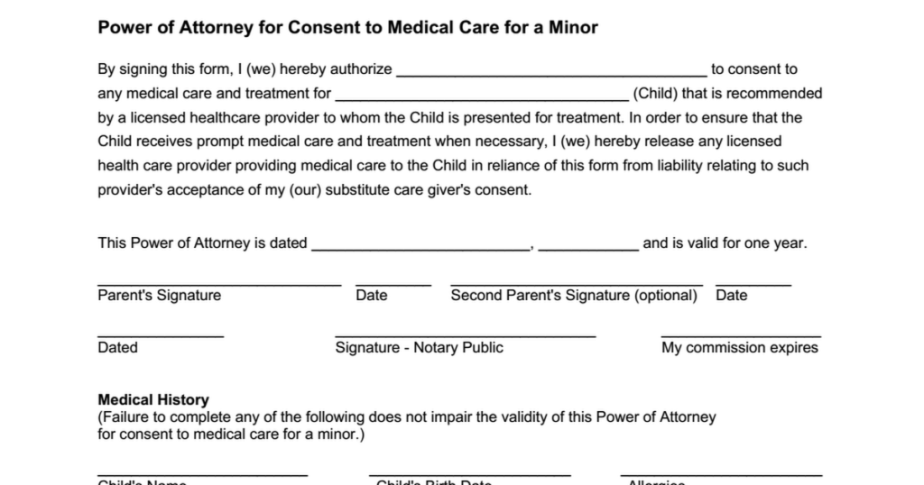 Parents consent letter