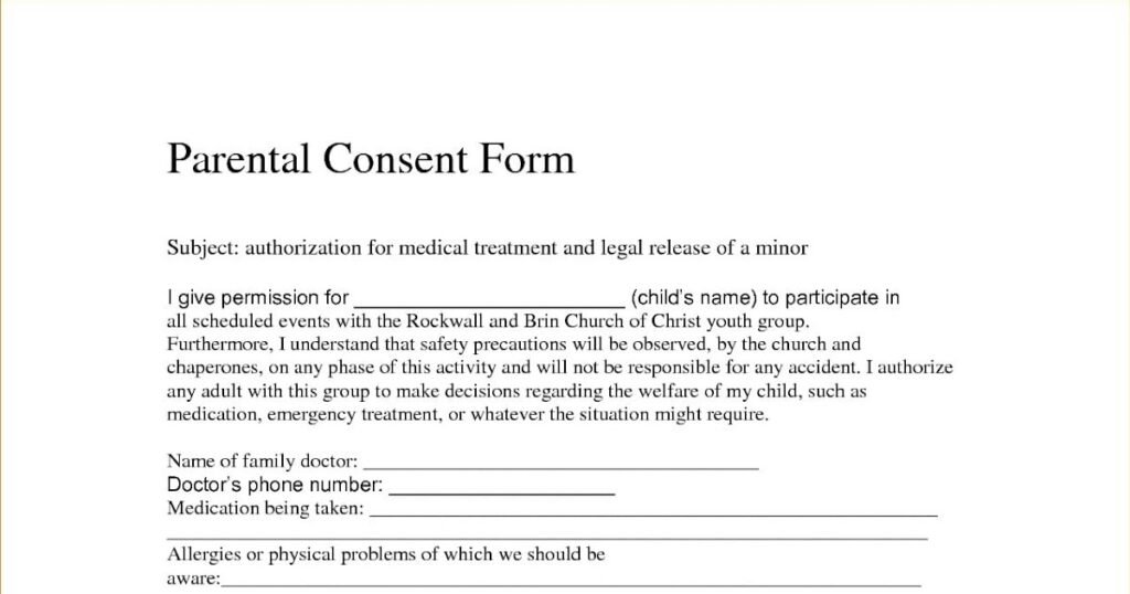 Parents consent letter
